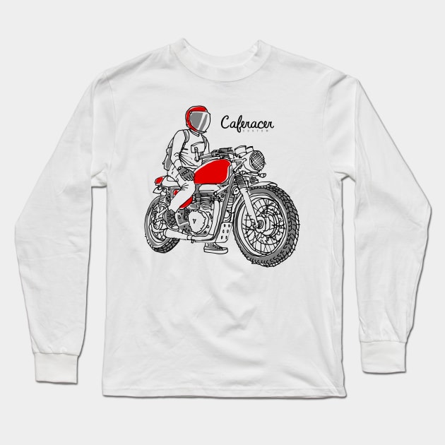 Caferacer Custom (Bright Color) Long Sleeve T-Shirt by quilimo